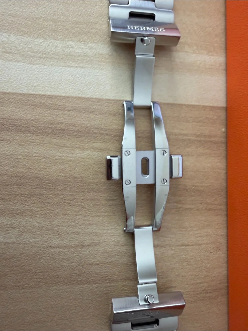 Hermes Apple Watch Single Tour 46mm Stainless Steel Watch Link Bracelet - Silver